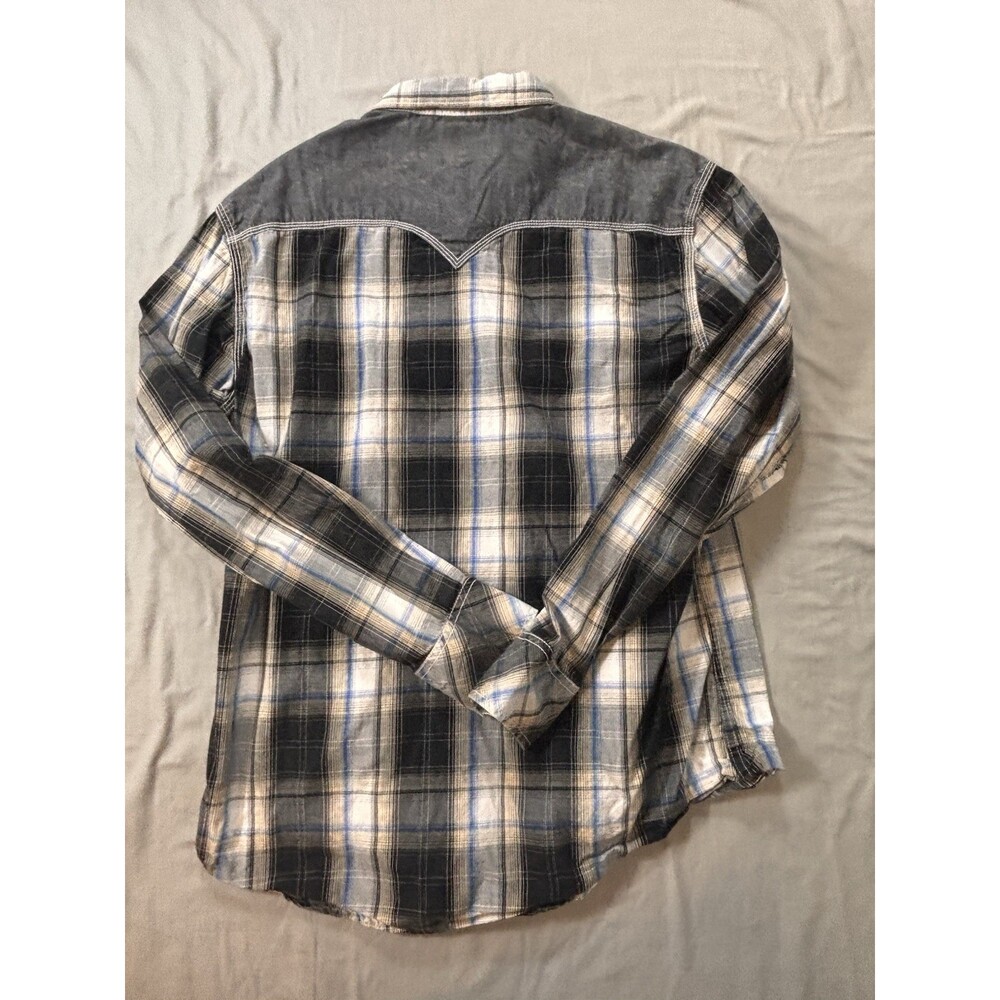 Rock & Roll Cowboy Shirt Mens Large Purple Plaid Pearl Snap Western Cowboy - Picture 9 of 10